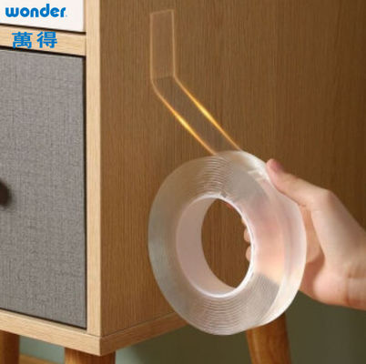 Adhesive Wonder Nano Tape Roll 2.5mm Ketebalan Jelas Gel Sisi Dua Daur Ulang