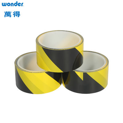 Wonder OPP Peringatan Pita Perekat PVC Kuning Hitam Warna Penggunaan dalam ruangan