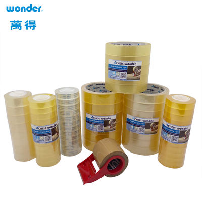 Pembungkus Hadiah BOPP Clear Stationery Tape 15mm lebar Score Cut Type Untuk Sekolah