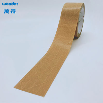 Tape kertas kraft berwarna cokelat yang diaktifkan air lebar 1200mm untuk kotak